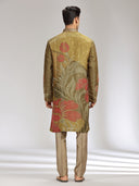 Green Tissue Silk Embroidered & Printed Kurta Set