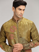 Green Tissue Silk Embroidered & Printed Kurta Set