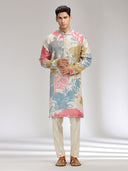 Multi Boho Silk Embroidered Kurta Set