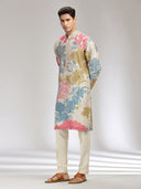 Multi Boho Silk Embroidered Kurta Set
