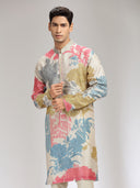 Multi Boho Silk Embroidered Kurta Set