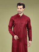 Sangria Wine Blended Silk Kurta Set - KORANM