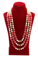 Pink Beaded Layered Mala