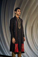 Black Silk Kurta and Dupatta Set with Highlight Embroidery