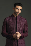 Sangria Wine Embroidered Rayon Fusion Set