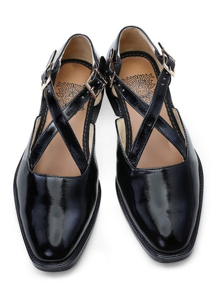 Black Handcrafted Semi-Leather Sandals