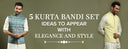 Best kurta bandi set for men in Koranm