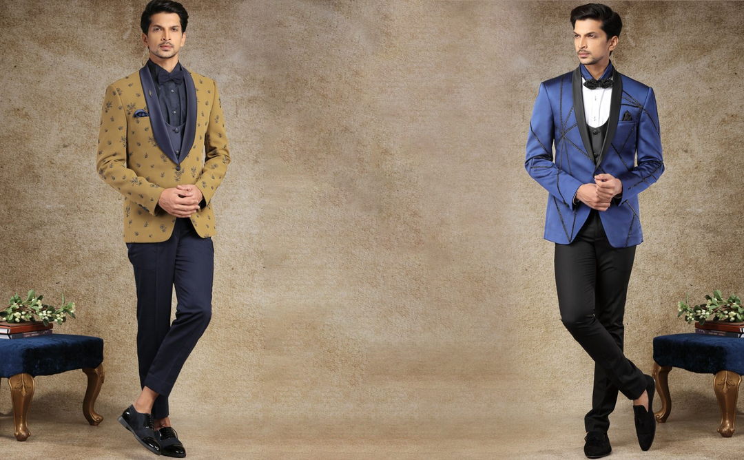 Beyond Black: Daring Dash with Bold Tuxedo Colors for the Indian Groom