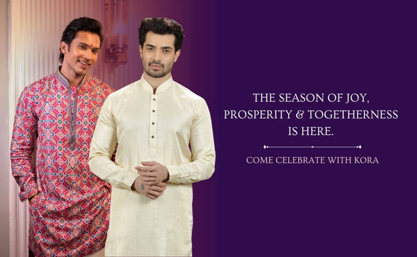 Celebrate Ganesh Chaturthi 2025: Elegant Kurta Sets from Kora by Nilesh Mitesh