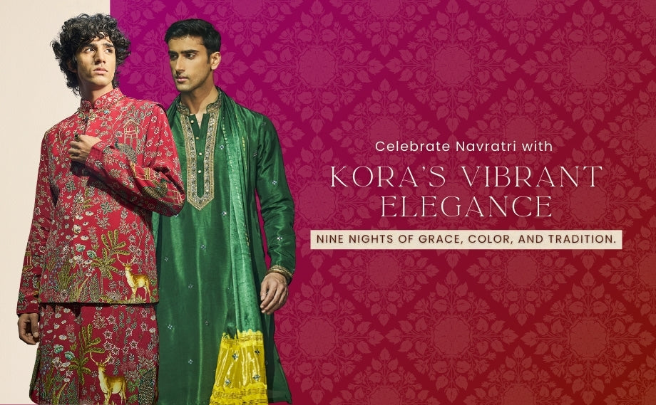 9 Colours of Navratri: Men’s Festive Kurta Sets by Kora by NM