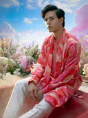 Multi-Color Linen Satin Embroidered & Printed Kurta Set with Dupatta – Carnival Collection