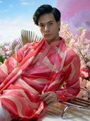 Multi-Color Linen Satin Embroidered & Printed Kurta Set with Dupatta – Carnival Collection