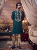 Elegant Green Embroidered Kurta Set