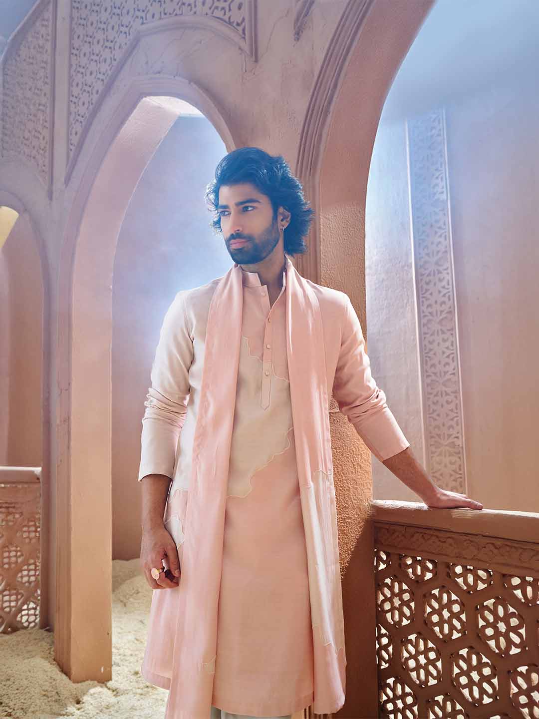 Classic Peach Kurta Set - KORANM