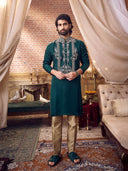 Elegant Green Embroidered Kurta Set