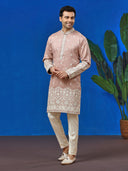 Onion Silk Kurta with Aligarhi Pant - KORANM