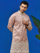 Onion Silk Kurta with Aligarhi Pant - KORANM