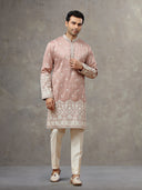Onion Silk Kurta with Aligarhi Pant