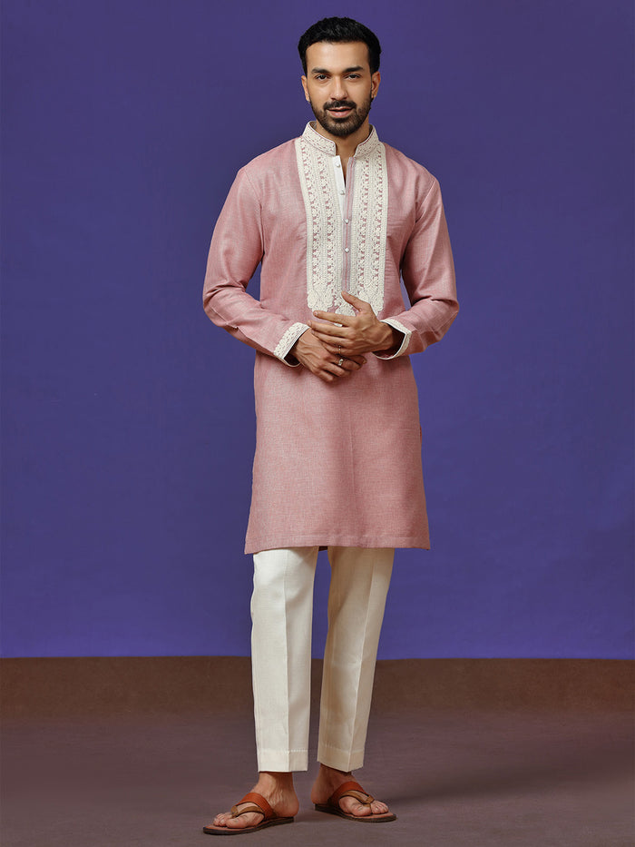 Onion Linen Kurta with Plazzo Pant