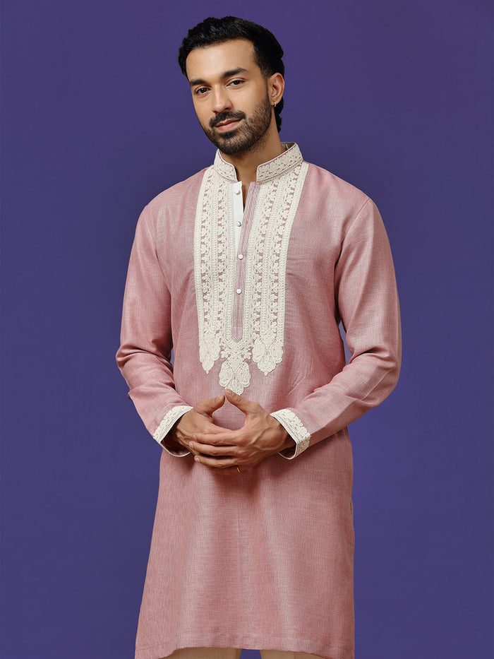 Onion Linen Kurta with Plazzo Pant