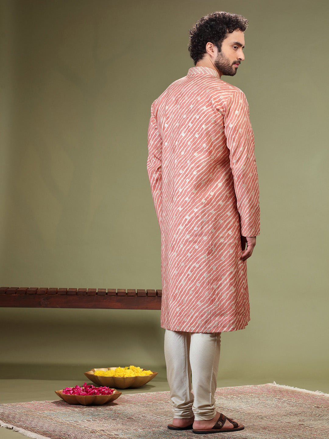 Onion Laherria print Kurta with Chudidar