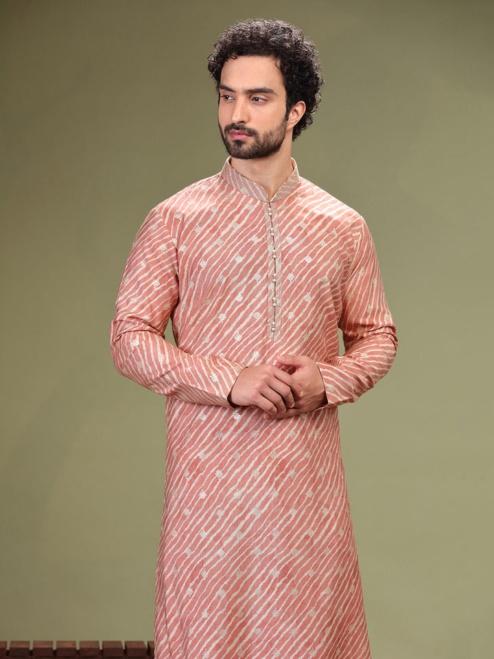 Onion Laherria print Kurta with Chudidar