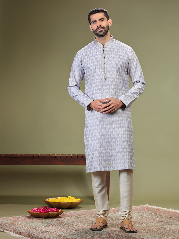 Kurta with jaquard fabric and Chudidar.