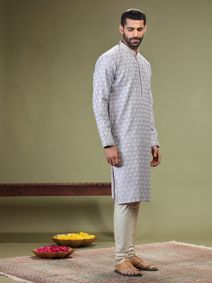 Kurta with jaquard fabric and Chudidar.