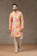 Mustard Silk Kurta with Aligarhi Pants