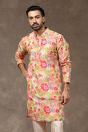 Mustard Silk Kurta with Aligarhi Pants