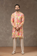 Mustard Silk Kurta with Aligarhi Pants