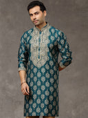 Rama Printed Kurta with Highlight Embroidery and Aligarhi Pants