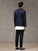 Navy Embroidered Indo-Western Set with Trouser