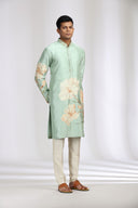Pista Tussar Silk kurta set - a refined choice for any occasion.