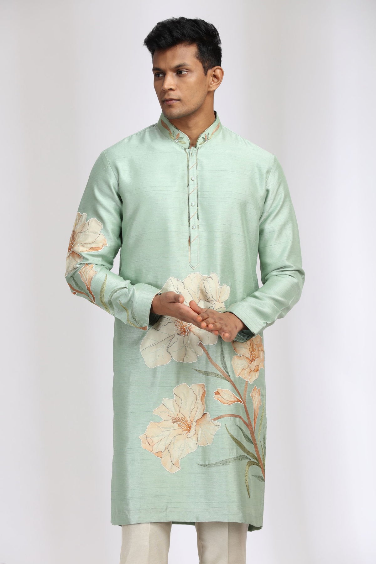 Pista Nysaa Silk kurta set - a refined choice for any occasion. - KORANM