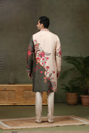 Mehendi Green Silk Kurta with Aligarhi Pants