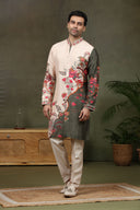 Mehendi Green Silk Kurta with Aligarhi Pants