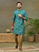 Indigo Embroidered Kurta with Aligarhi Pant