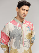 Multi Boho Silk Embroidered Kurta Set
