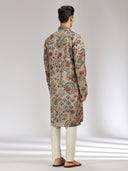 Beige Pashmina Printed Kurta Set