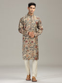 Beige Pashmina Printed Kurta Set