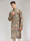 Beige Pashmina Printed Kurta Set