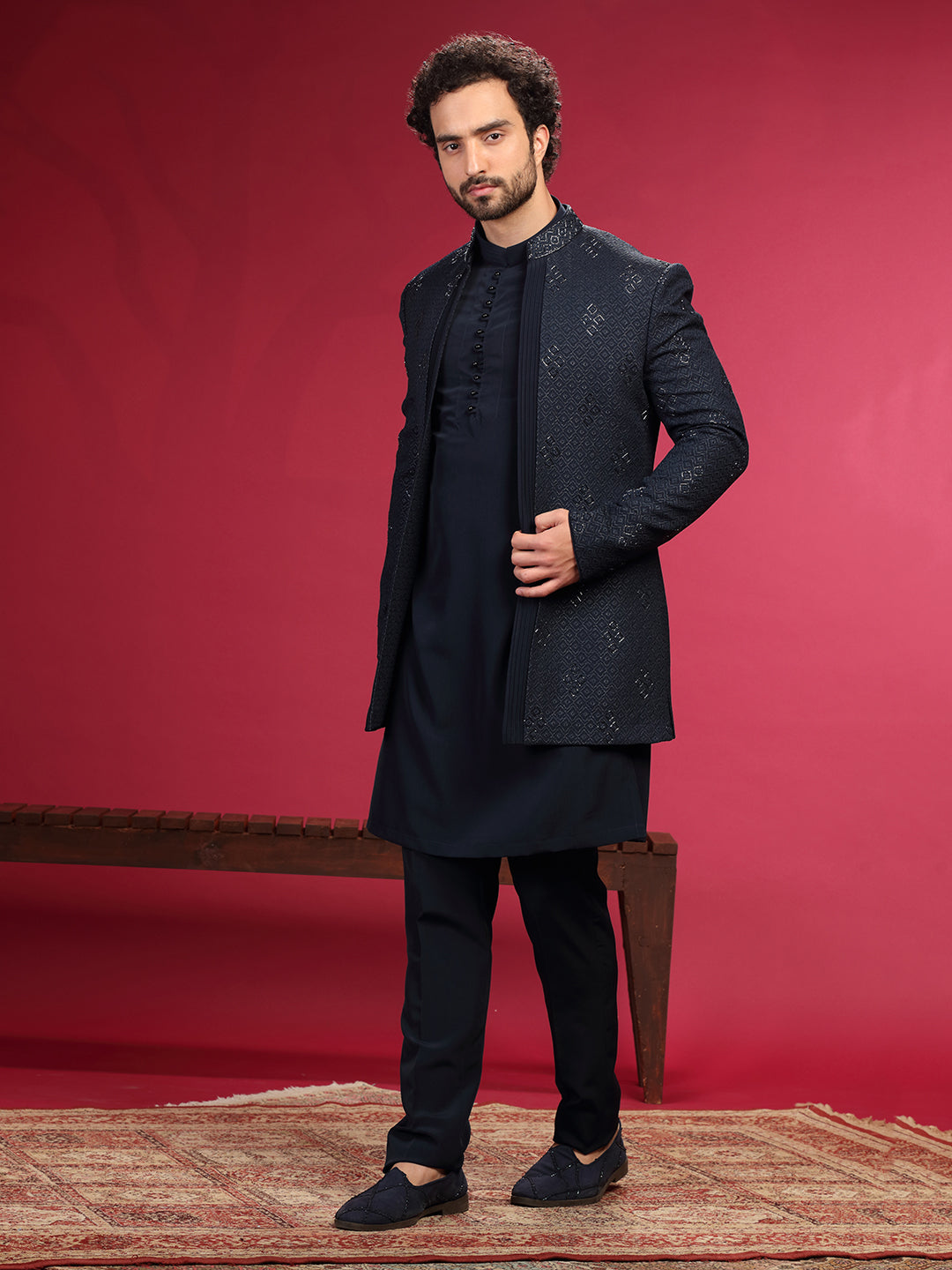 Indo-Western Set with Hand Work and Trouser