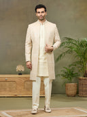 Fawn Embroidered Kia Silk Indo-Western Jacket Set