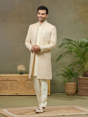 Fawn Embroidered Kia Silk Indo-Western Jacket Set