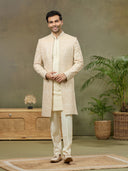 Fawn Embroidered Kia Silk Indo-Western Jacket Set
