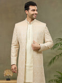 Fawn Embroidered Kia Silk Indo-Western Jacket Set