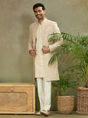 Fawn Embroidered Kia Silk Indo-Western Jacket Set