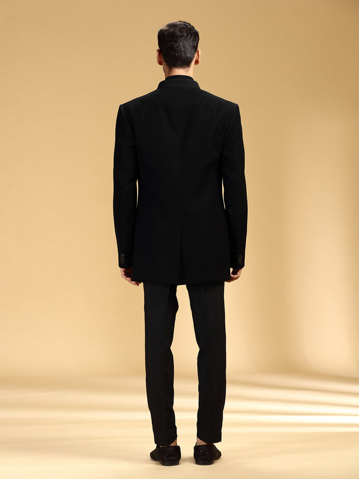 Black Bumario Embroidered Jodhpuri Set