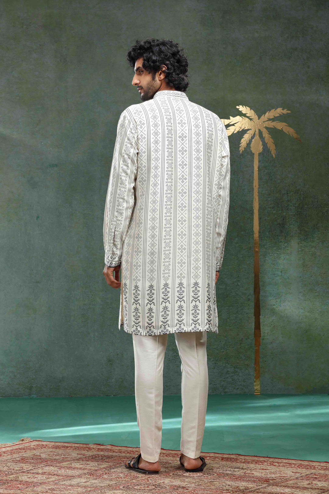 Grey Printed Kurta Set 